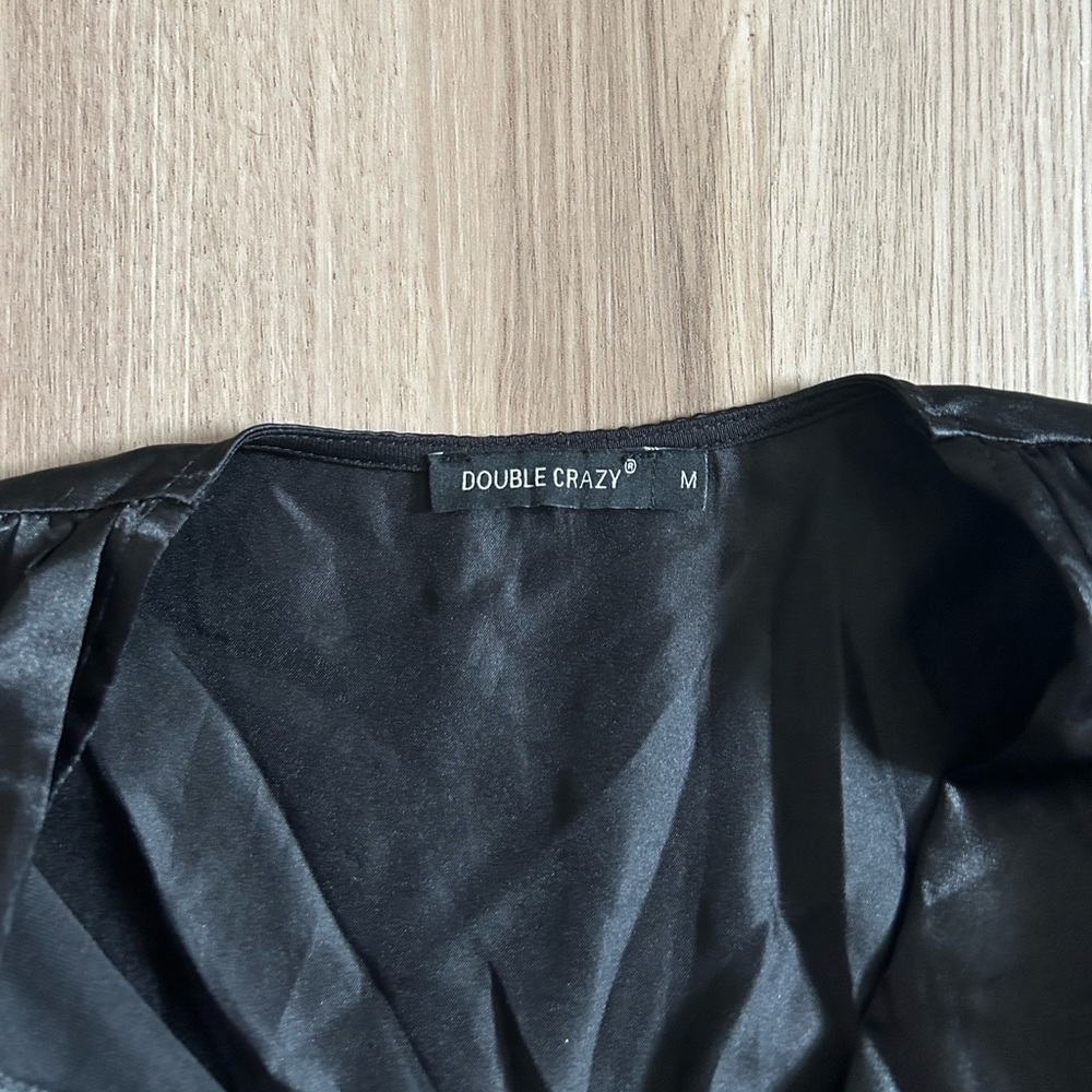 black satin button up - Picture 3 of 4